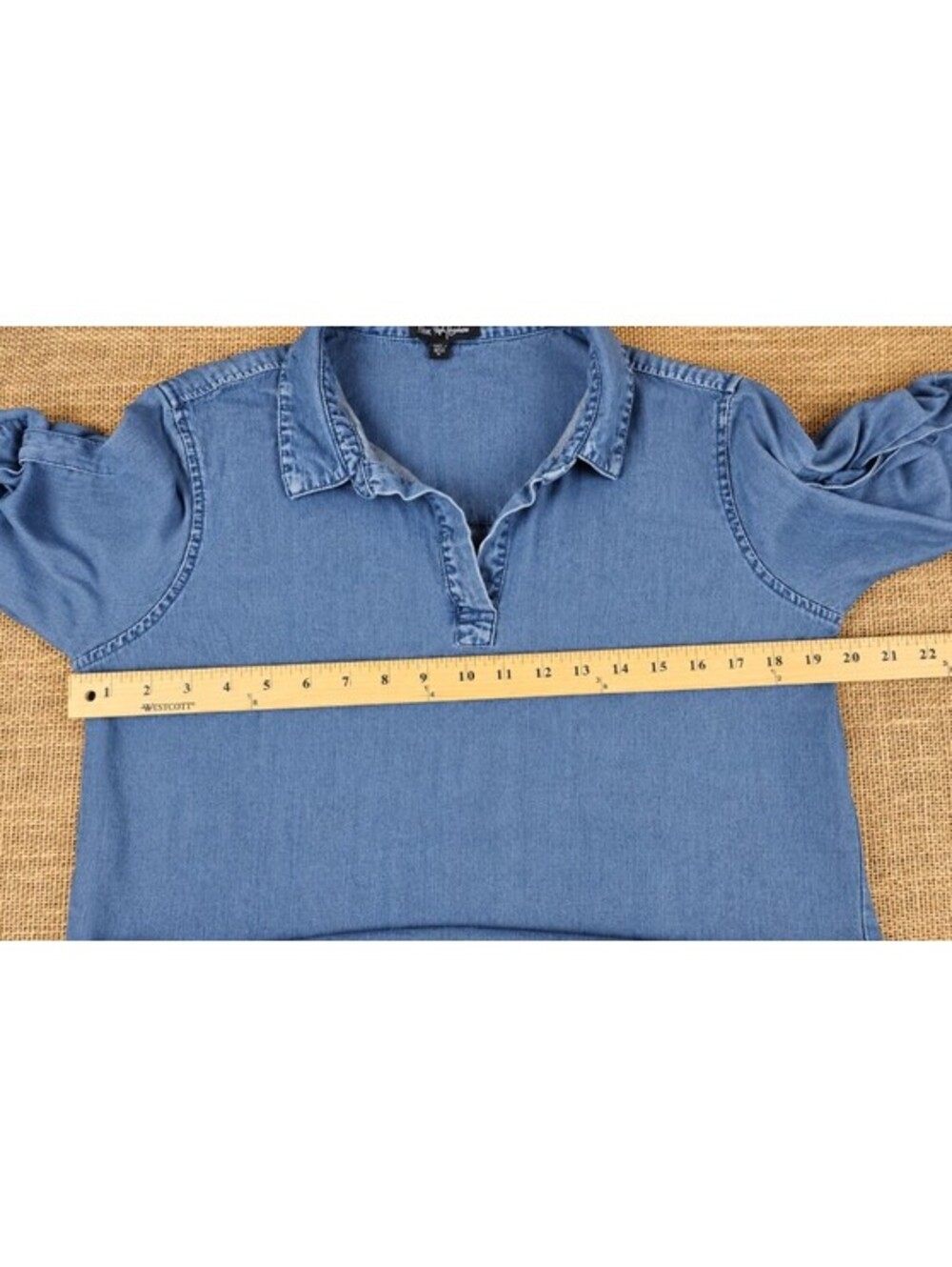 Velvet Heart Light Blue Denim Shirt Dress Large - Picture 2 of 5